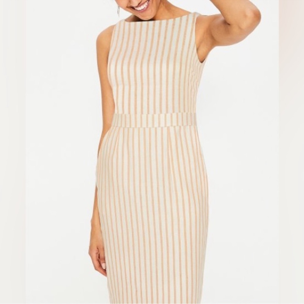 Boden Maggie Dress Midi Stripe Linen Size UK
12R US 8R NWT - Picture 2 of 9
